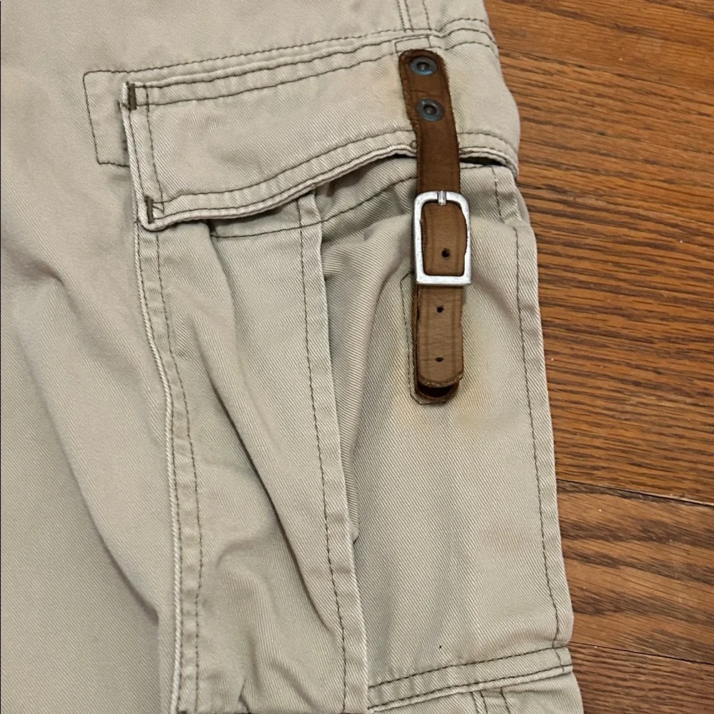 Vintage Polo Jeans Co Freighter Cargo Shorts Men’s 30 Leather Buckle Y2K Hiking